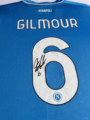 Raffle Ticket: Win this exclusive, framed Napoli top signed by Scotland star Billy Gilmour.